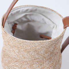 New Gourd-Shaped Straw Shoulder Bag Hand-Woven Wheat Straw Purse for Daily Styling & Relaxed Outings
