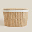 Handwoven Paper Rope Laundry Basket with Lid Clothes Storage Bin, Bedroom Organizer, Dust-Proof & Moisture-Resistant Hamper (52×40×36cm)
