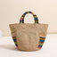 Premium Raffia Handheld Woven Bag Large Colorful Beach Tote with External Pocket for Spring Vacation & Daily Use