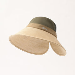 Summer Wide-Brim Nylon & Straw Sun Bucket Hat for Women 5659cm | UPF 50+ Breathable Sun Hat