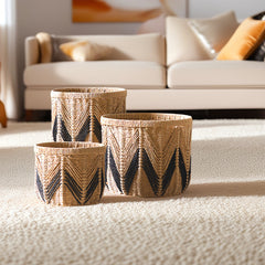 Handwoven Paper Rope Storage Basket Nordic-Style Decorative Organizer for Living Room, Desk & Shelves (L/M/S)