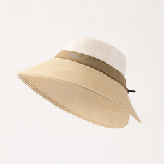 Summer Wide-Brim Nylon & Straw Sun Bucket Hat for Women 5659cm | UPF 50+ Breathable Sun Hat