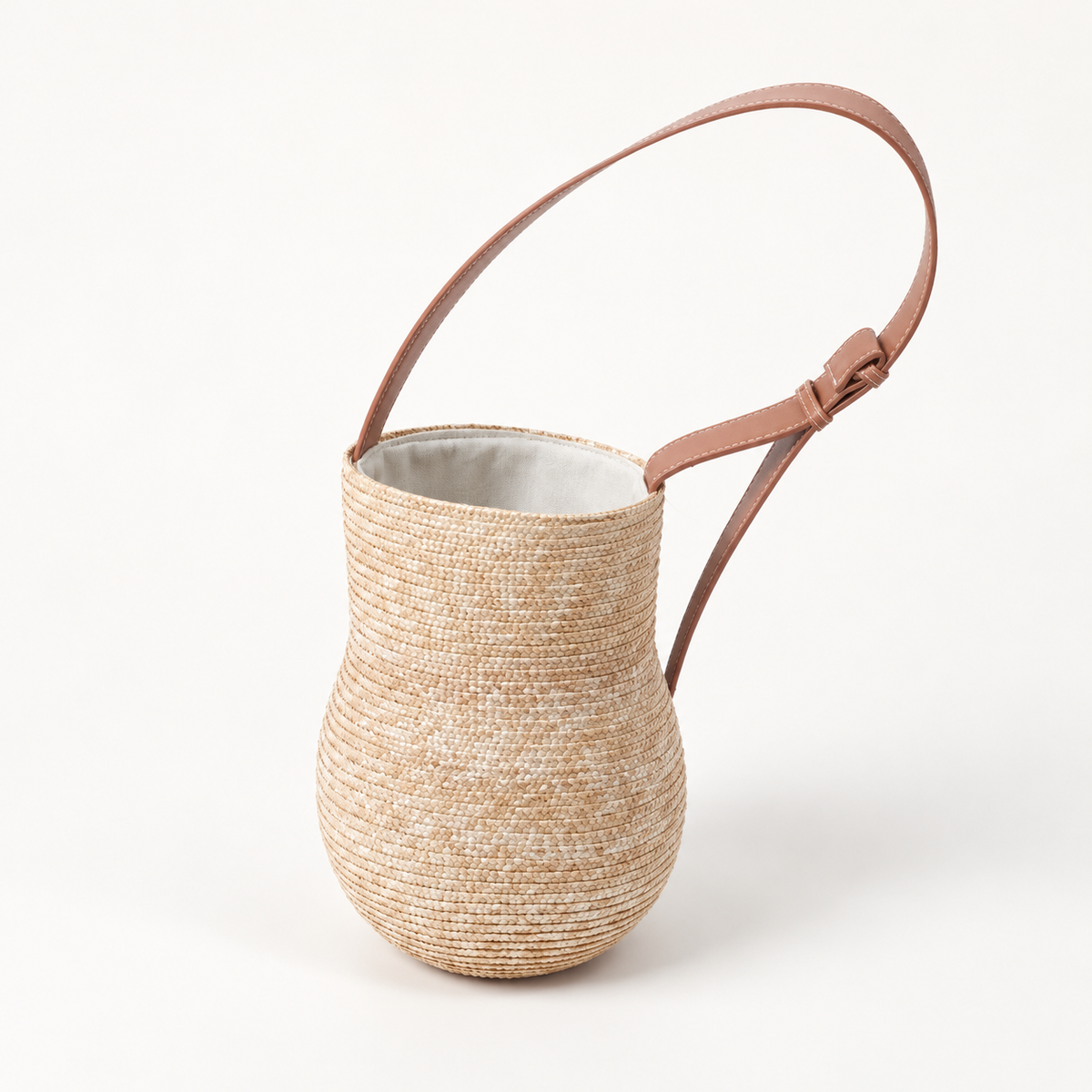 Gourd Shape Shoulder Bag, angled view showing a gourd-shaped body and slim shoulder strap