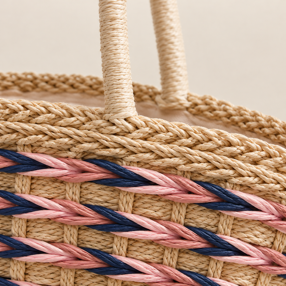 Forest Woven Shoulder Bag, close-up of the woven texture and twisted rope bands
