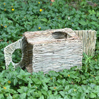 Natural Grass Rabbit Hideout | Handwoven Foldable Bunny House for Small Pets