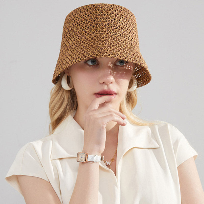 Handwoven Wide Brim Straw Bucket Hat  Unisex Summer Sun Hat for Beach, Travel & Everyday Wear Main image
