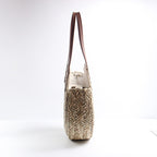 New aquatic plant round straw bag vacation beach bag single shoulder large capacity woven bag women's fashion simple rattan bag