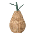 Handwoven Bamboo Apple-Shaped Storage Basket with Lid  Decorative Laundry, Toy & Miscellaneous Organizer