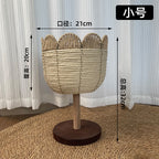 Handwoven Standing Seagrass Planter Basket Set with Pedestal Base  Decorative Indoor Floor Flower Pot Holder (Set of 2)