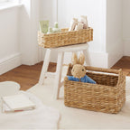 Handwoven Water Hyacinth Storage Basket  Natural Organizer for Bathroom, Vanity, Bedroom & Nursery