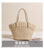 Cute Strawberry Woven Tote Basket  Handcrafted Paper Straw Shoulder Bag with Drawstring, Medium Daily & Beach Carry Bag