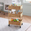 Handwoven Natural Grass Rolling Storage Cart  3-Tier Wicker Organizer with Wheels for Living Room, Bedroom & Home Organization