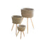 Woven Grass Planter Basket on Stand  Nordic Indoor Plant Holder for Living Room & Balcony