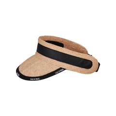 Kids Raffia Straw Visor Hat Adjustable Wide Brim Sun Hat Breathable Summer Beach