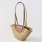 Natural Grass Shoulder Bag with Flap  Woven Shell-Shape Straw Handbag, Beach Vacation Tote, Casual Summer Purse