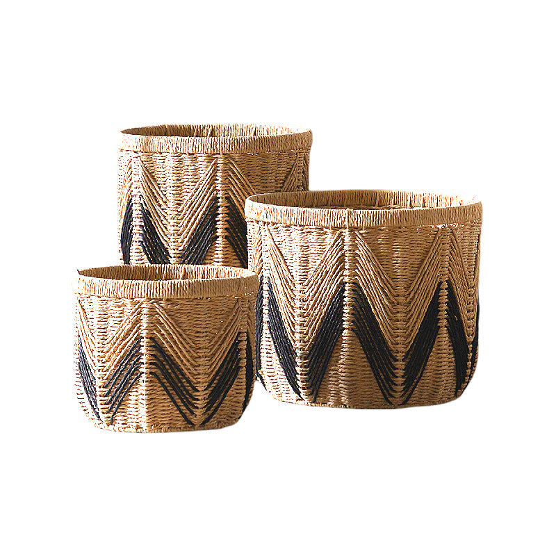Handwoven Paper Rope Storage Basket  Nordic-Style Decorative Organizer for Living Room, Desk & Shelves (L/M/S) Main image
