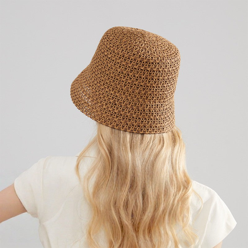 Handwoven Wide Brim Straw Bucket Hat  Unisex Summer Sun Hat for Beach, Travel & Everyday Wear Secondary image