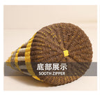 Cute Wooden Bead Straw Bucket Bag  Frayed Edge Paper Woven Handbag with Drawstring, Medium Beach & Holiday Tote