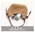 Tassel Straw Cylinder Shoulder Bag Large Capacity Woven Beach Vacation Purse