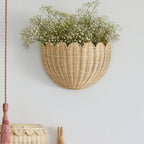 Handwoven Rattan Wall Storage Basket  Decorative Hanging Organizer for Keys, Toys & Small Essentials