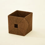 Square Natural Woven Storage Basket with Handles  Cube Wicker Organizer for Closet, Shelves & Living Room