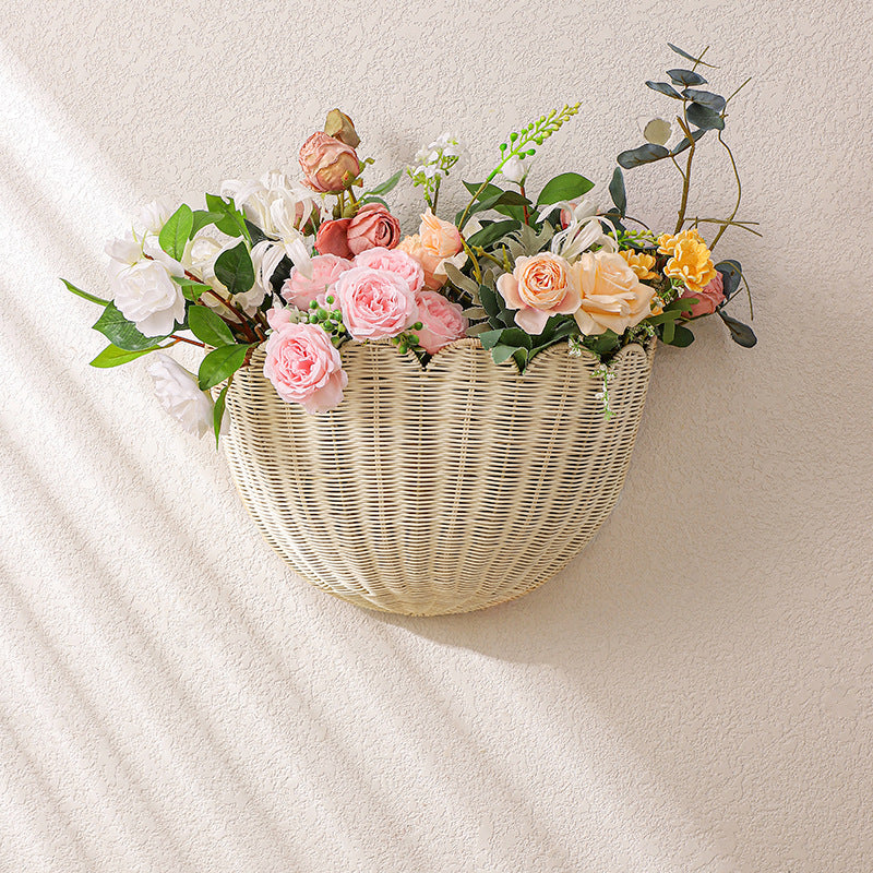 Handwoven Rattan Wall Storage Basket  Decorative Hanging Organizer for Keys, Toys & Small Essentials