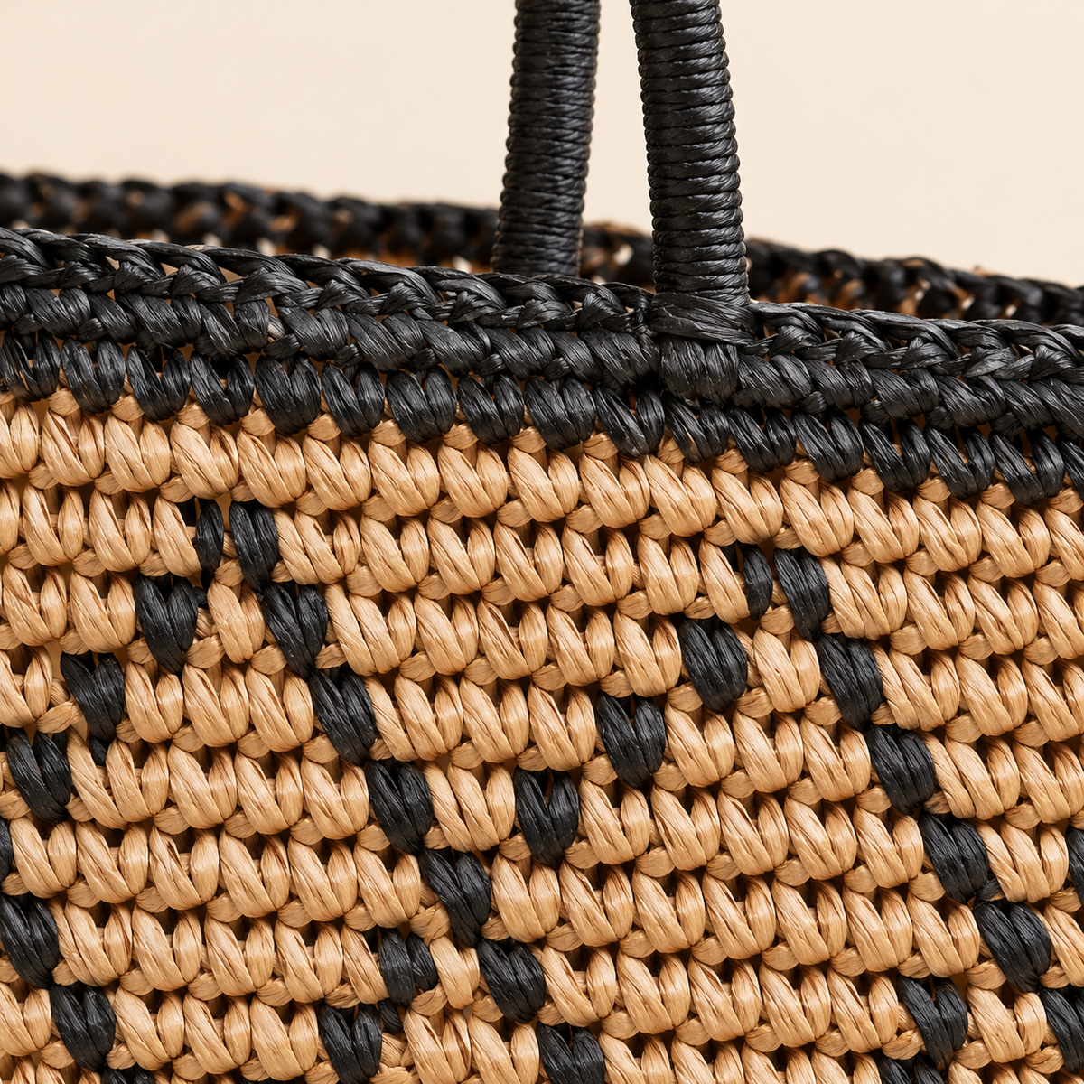 Diamond Weave Shoulder Bag, close-up of the diamond-pattern crochet